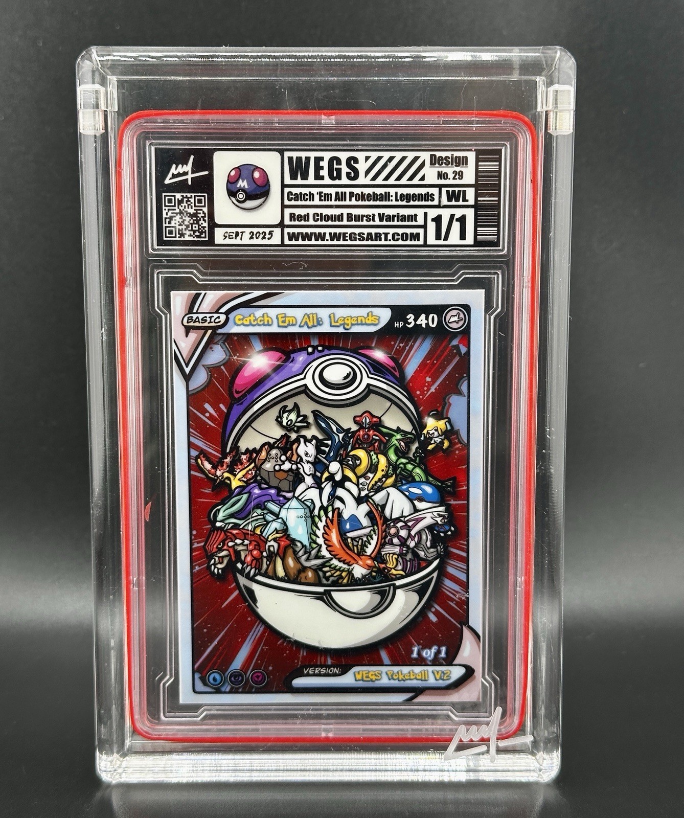 1/1, Wegs, Catch’em All Pokeball: legends, Glow, Art Card, 2025 1/1, Wegs, Catch’em All Pokeball: legends, Glow, Art Card, 2025