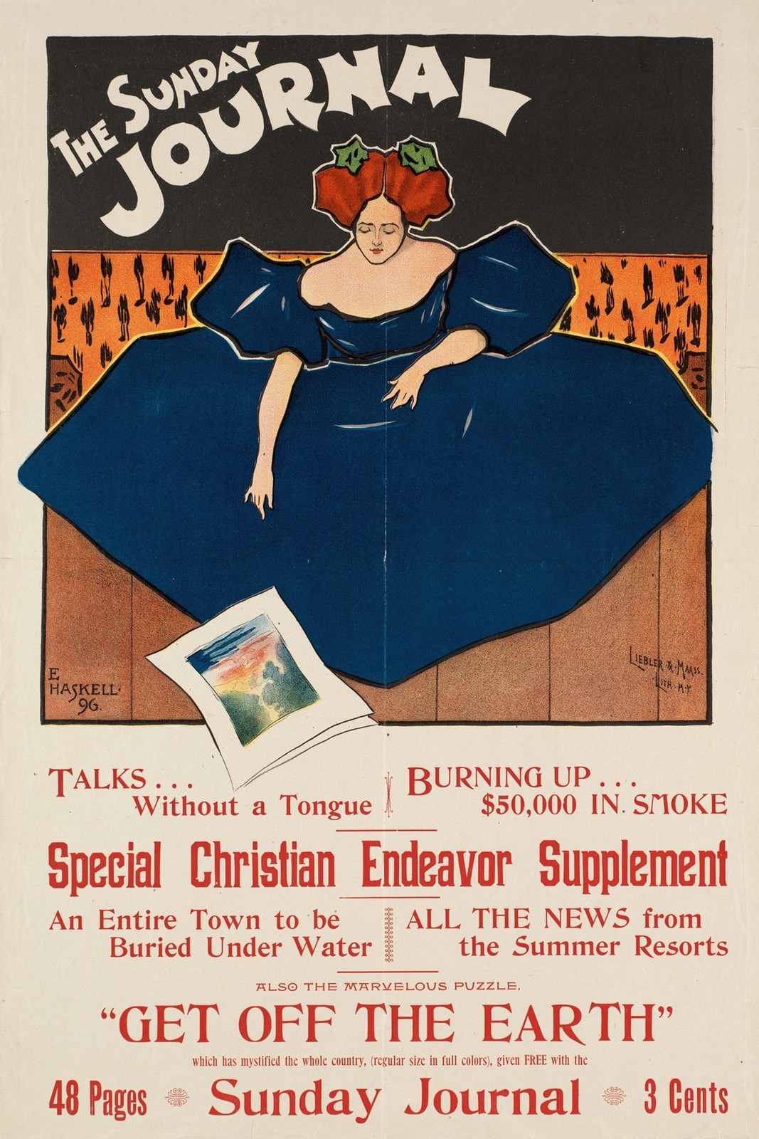 🎨 Vintage 1896 Sunday Journal Poster - Retro Design Decor - 24x36” 📰