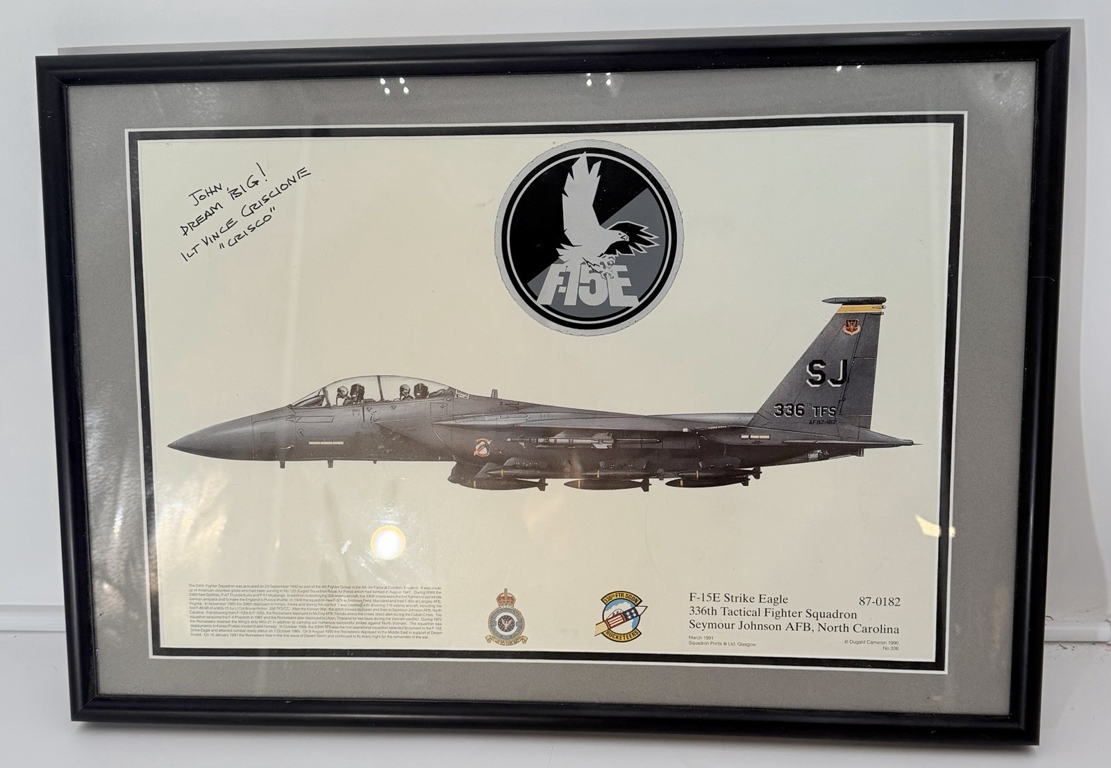 Squadron Signed Print 336 F15E Strike Eagle Seymour-Johnson Aviation Art Crisco Squadron Signed Print 336 F15E Strike Eagle Seymour-Johnson Aviation Art Crisco