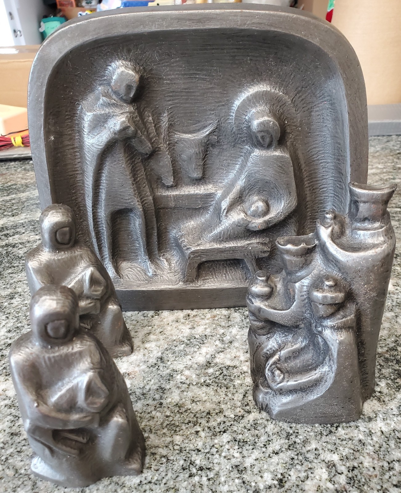 Nell Murphy Wild Goose Studio Bronze Nativity Scene 4 Pieces Cold Cast Nell Murphy Wild Goose Studio Bronze Nativity Scene 4 Pieces Cold Cast