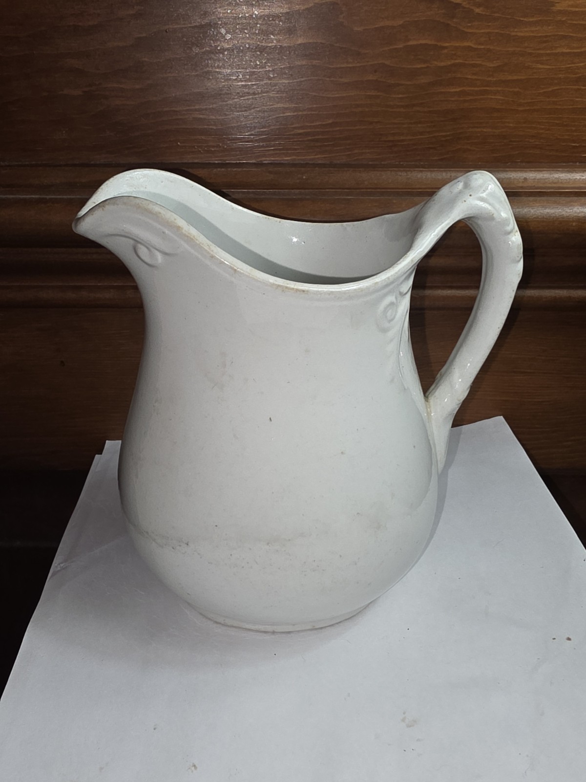 Antique Willets Mfg Trenton NJ 1880's White Ironstone Milk Pitcher 6.5