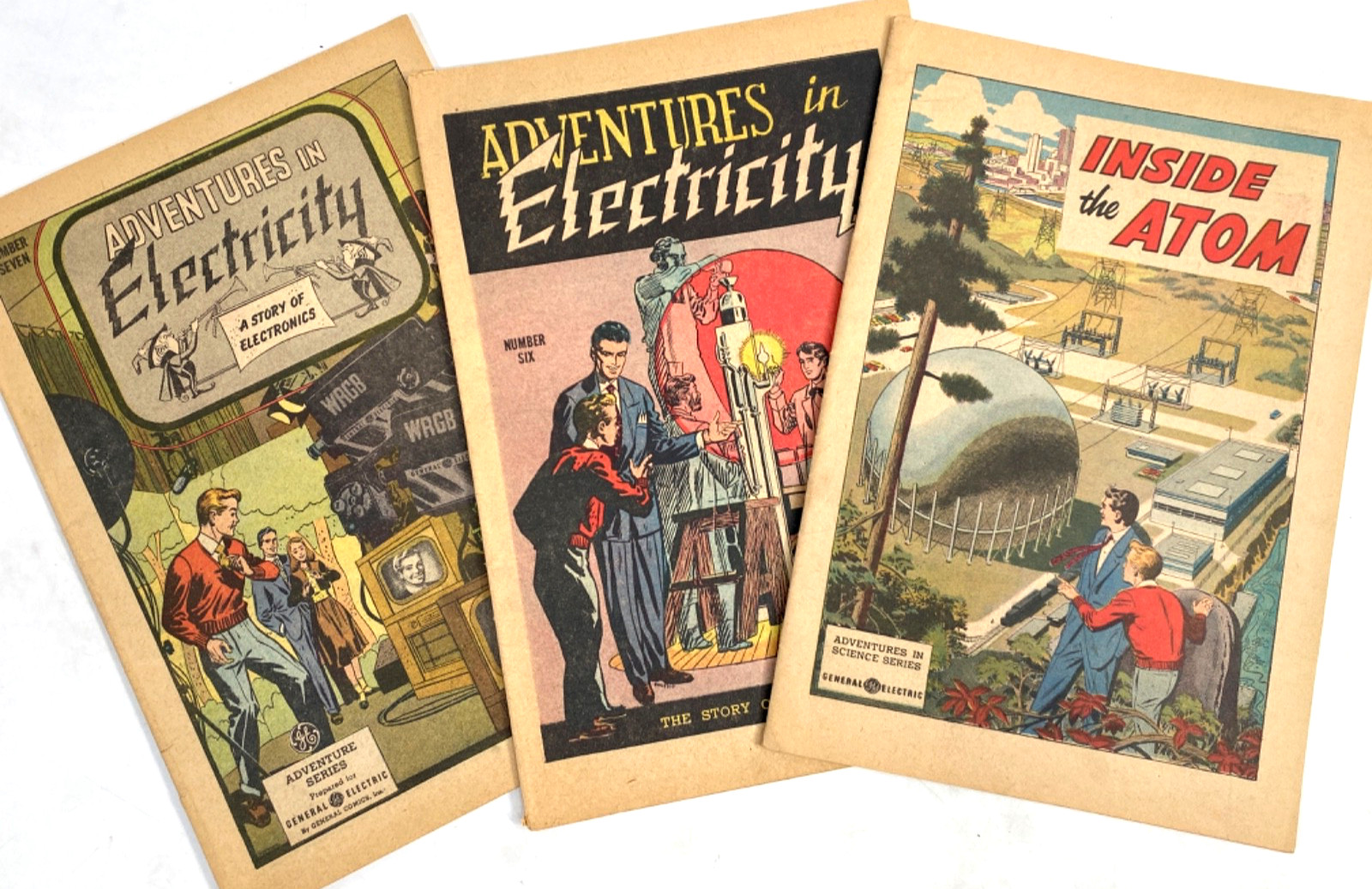 1949-55 GENERAL ELECTRIC COMIC BOOKS vintage lot of three THE ATOM & ELECTRICITY 1949-55 GENERAL ELECTRIC COMIC BOOKS vintage lot of three THE ATOM & ELECTRICITY