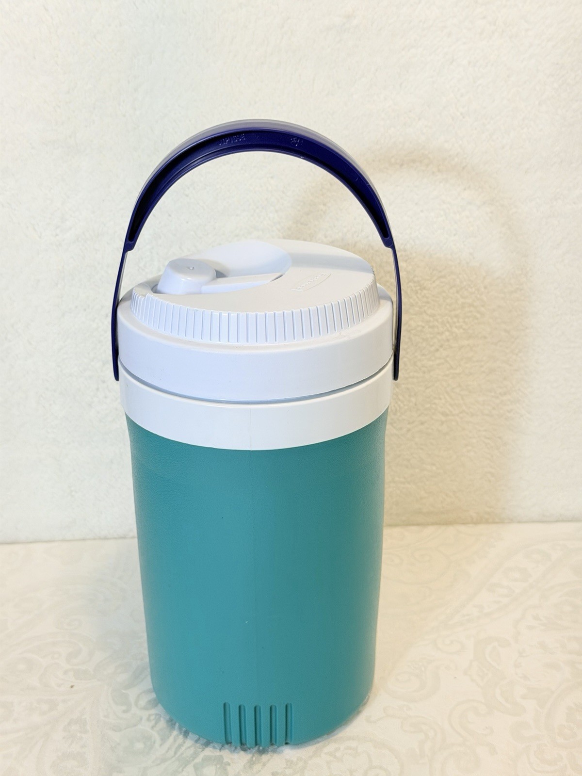 Vintage 1997 Rubbermaid Water Jug 1/2 Gallon Teal Purple Cooler Model 1591 USA Vintage 1997 Rubbermaid Water Jug 1/2 Gallon Teal Purple Cooler Model 1591 USA