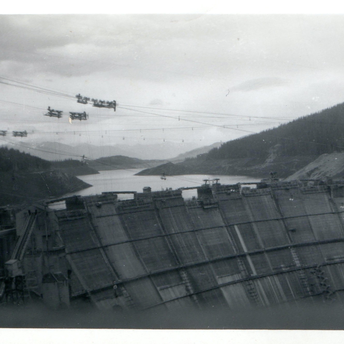 c1950s Hungry Horse, MT Dam Construction Cableway 7\ c1950s Hungry Horse, MT Dam Construction Cableway 7\