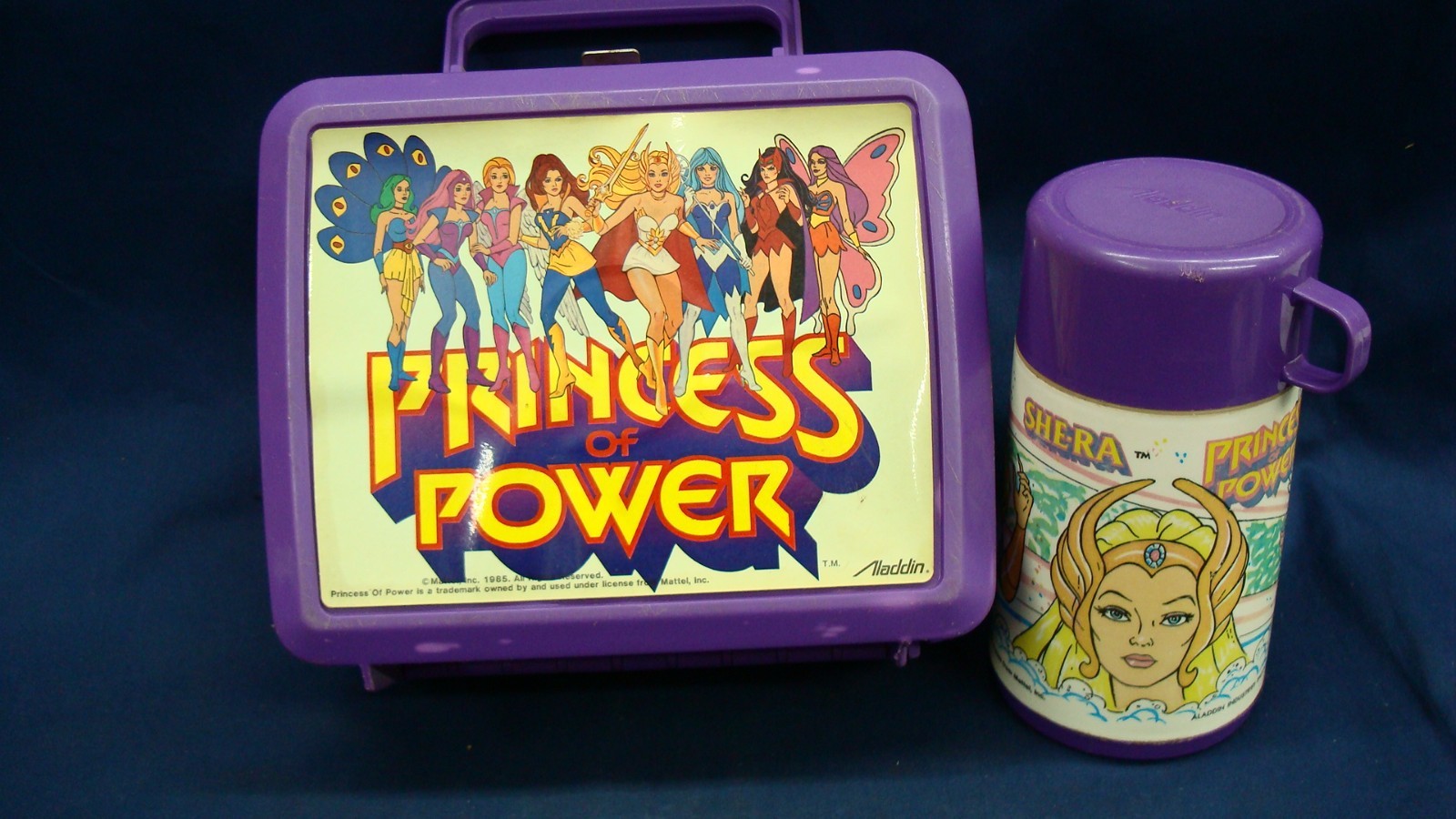 Vtg Purple Princess of Power Lunchbox Aladdin Mattell 1985 She-Ra with Thermos Vtg Purple Princess of Power Lunchbox Aladdin Mattell 1985 She-Ra with Thermos
