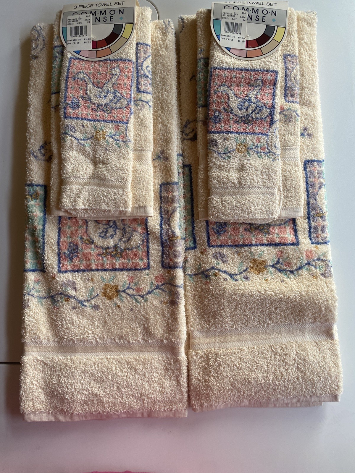 2 sets of NOS Vintage Tastemaker by Stevens Country Geese Towel Sets 2 sets of NOS Vintage Tastemaker by Stevens Country Geese Towel Sets