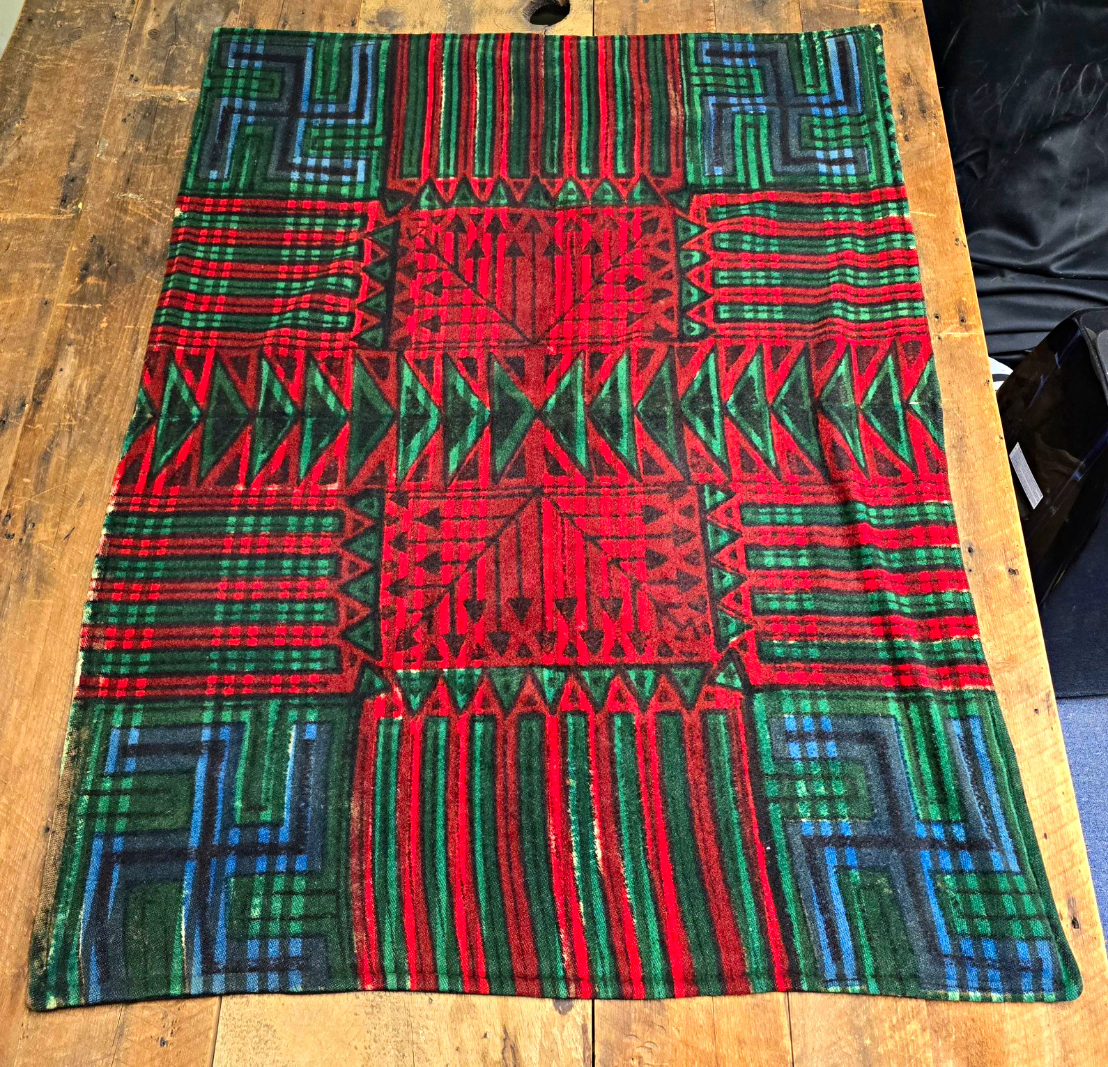 1920s Antique Vintage Whirling Log Native American Wool Auto Lap Robe Blanket 1920s Antique Vintage Whirling Log Native American Wool Auto Lap Robe Blanket