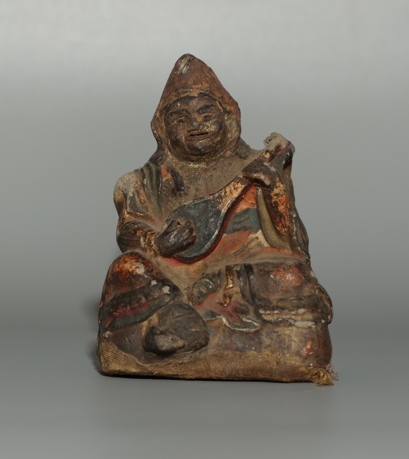 Real Tibet 1700s Antique Clay Tsa Tsa Buddha Statue Eastern Sky King Dhrtarastra