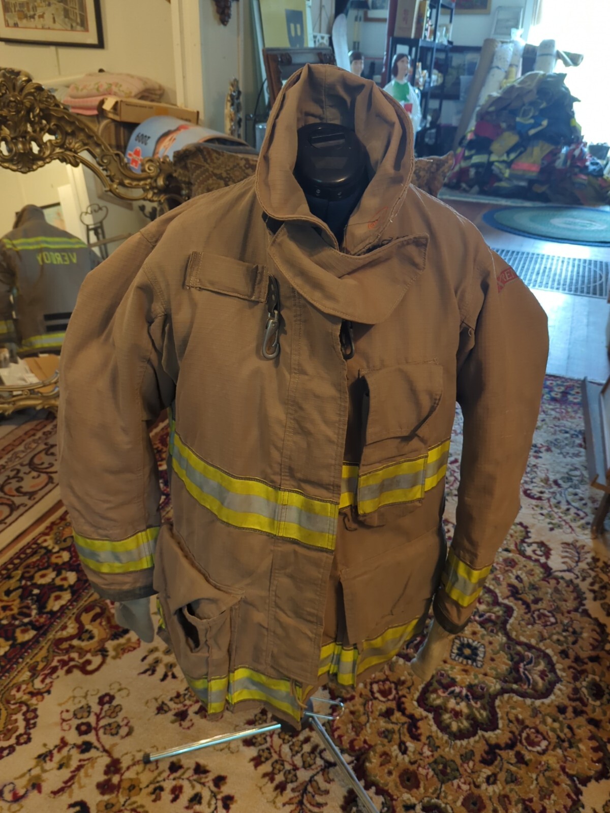 Vintage Retired Firefighter Turnout JACKET FIRE COAT USED Size 44 X 32