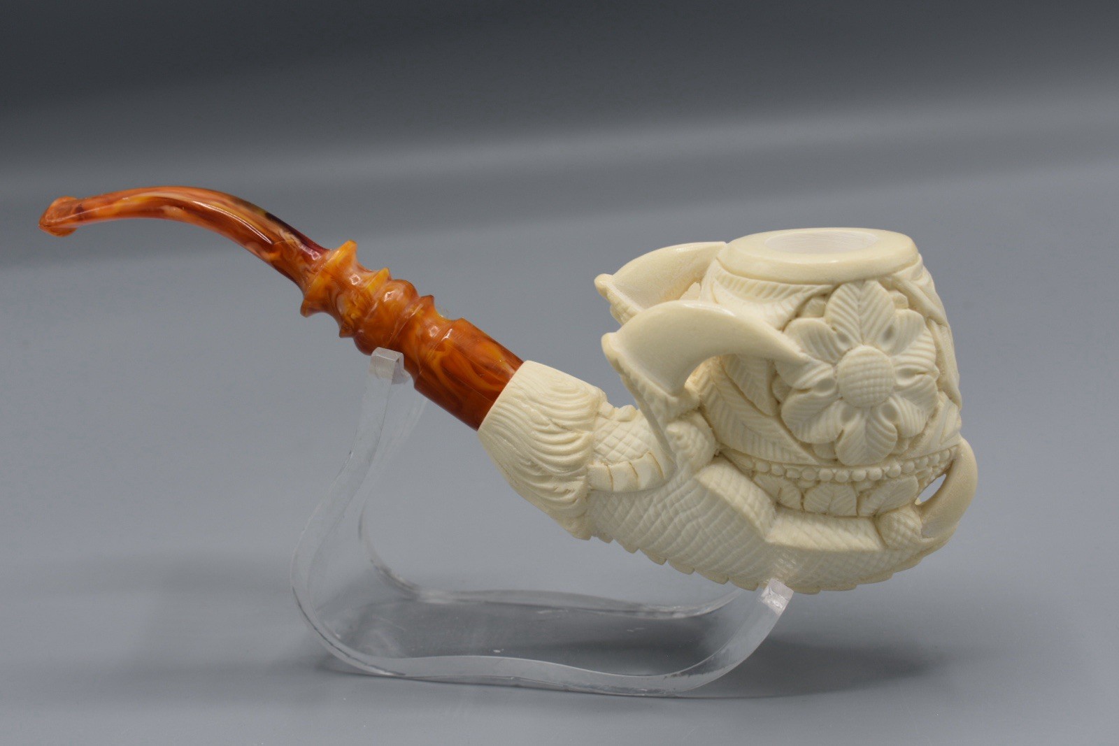 Ornate Attacking Claw Pipe BLOCK MEERSCHAUM-NEW-HANDCARVED W Case#983 Ornate Attacking Claw Pipe BLOCK MEERSCHAUM-NEW-HANDCARVED W Case#983