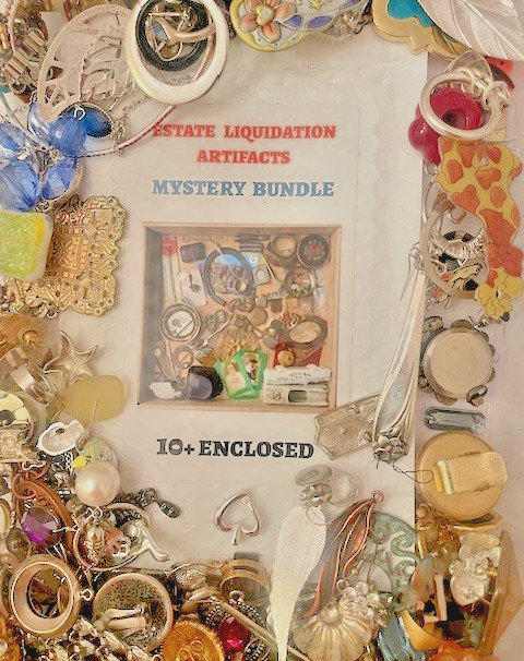 Estate Finds-Mixed smalls: Jewelry, Coins, Stamps, Watch, 10+vintage - lot A9B6