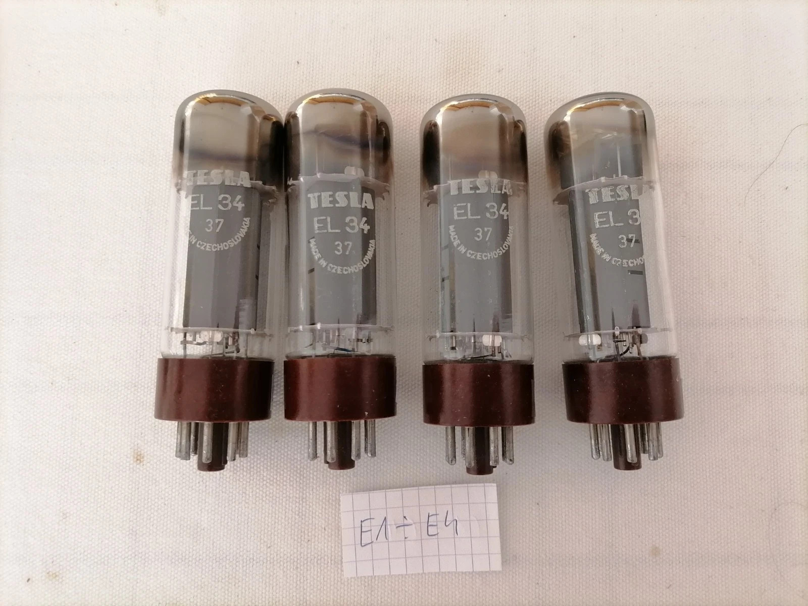 Genuine 1970s Tesla EL34 vacuum tubes NOS, matched quads and octets available