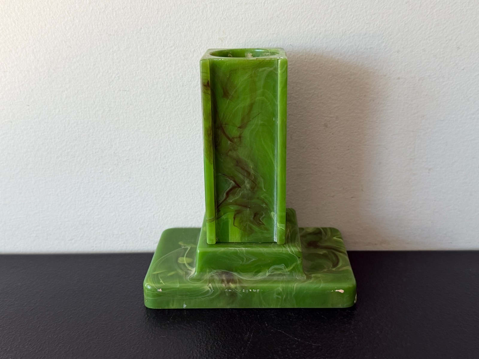 Vintage Catalin Bakelite Marbleized Green Trophy Base 414 Grams Chunky G2U Vintage Catalin Bakelite Marbleized Green Trophy Base 414 Grams Chunky G2U