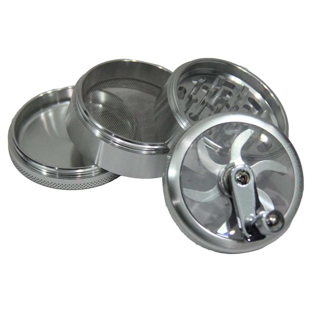 AmericanGrinder®️ 2.5 “(62mm) 4 PCS Crank Handle With Screen And Spoon AmericanGrinder®️ 2.5 “(62mm) 4 PCS Crank Handle With Screen And Spoon