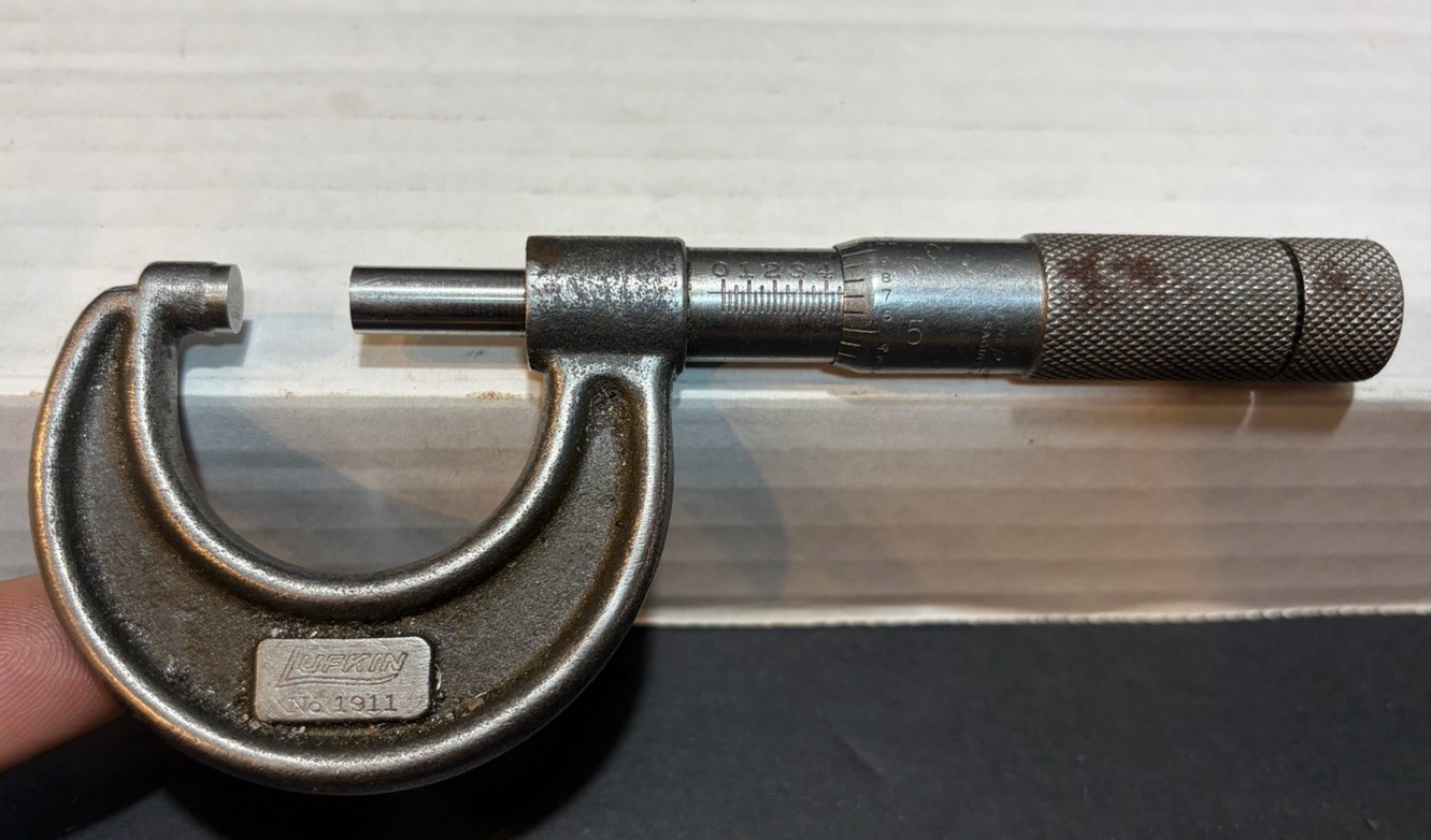 Vintage Lufkin No. 1911 Outside Micrometer 0-1\ Vintage Lufkin No. 1911 Outside Micrometer 0-1\