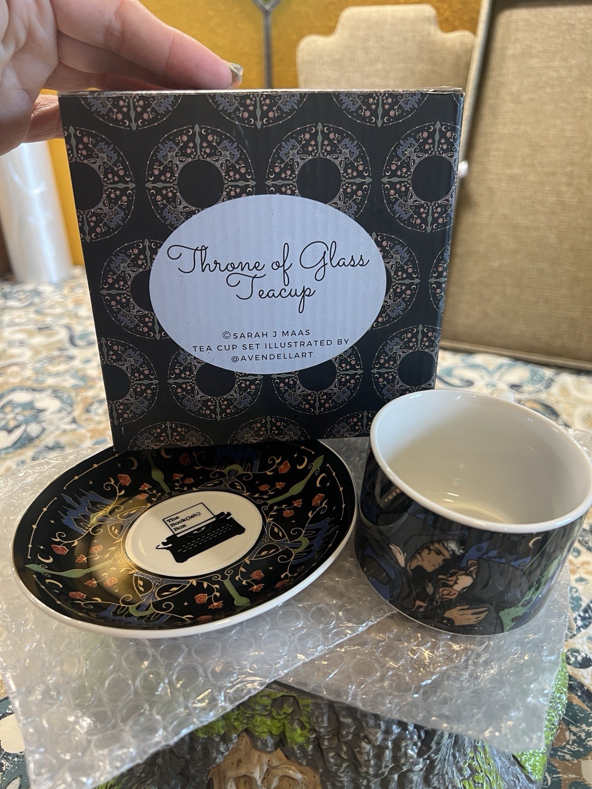 Sarah J Mass Throne of Glass Cup And Saucer Tea Set The Bookish Box