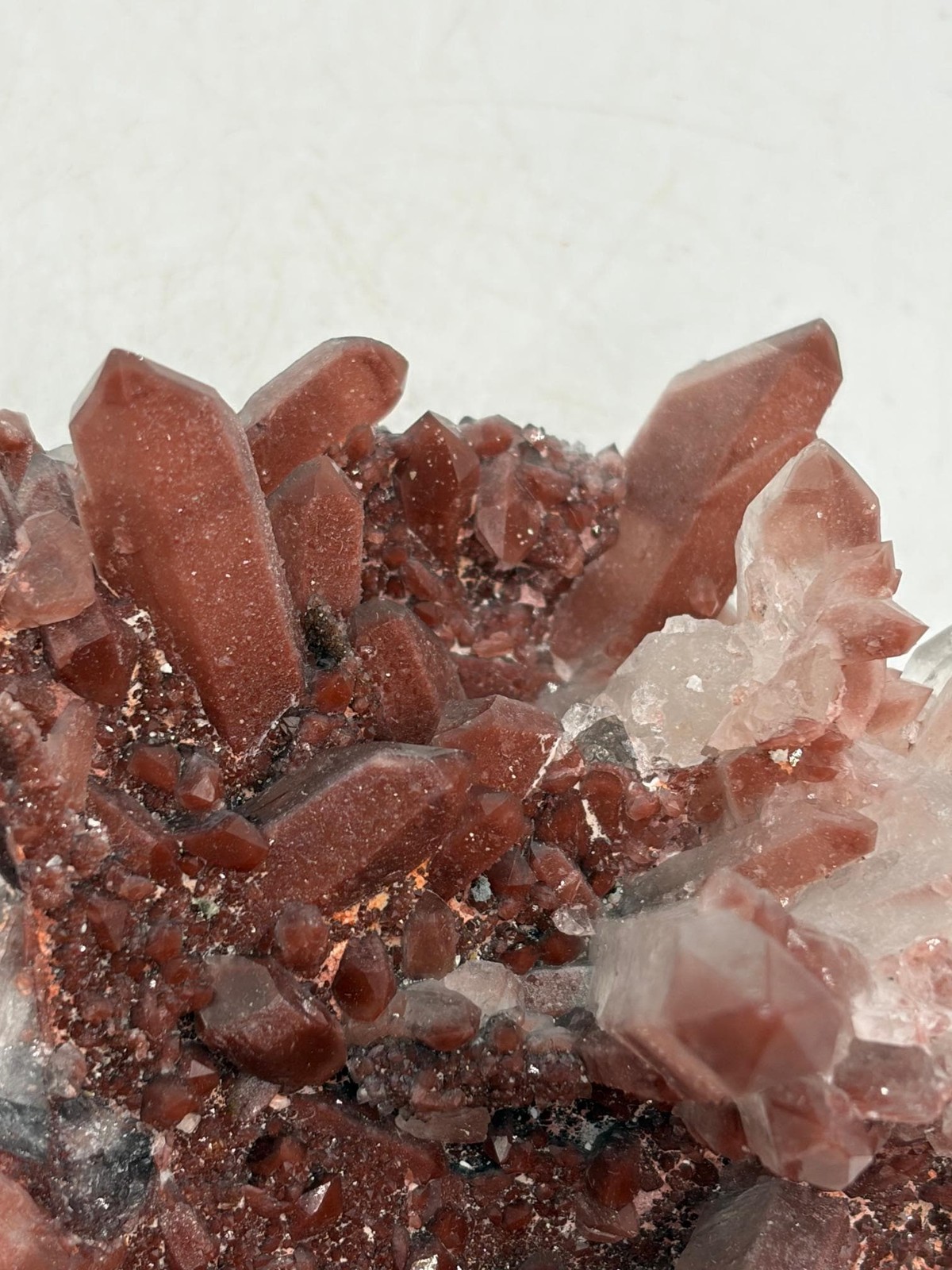 Sparkling Red Hematite Quartz Cluster