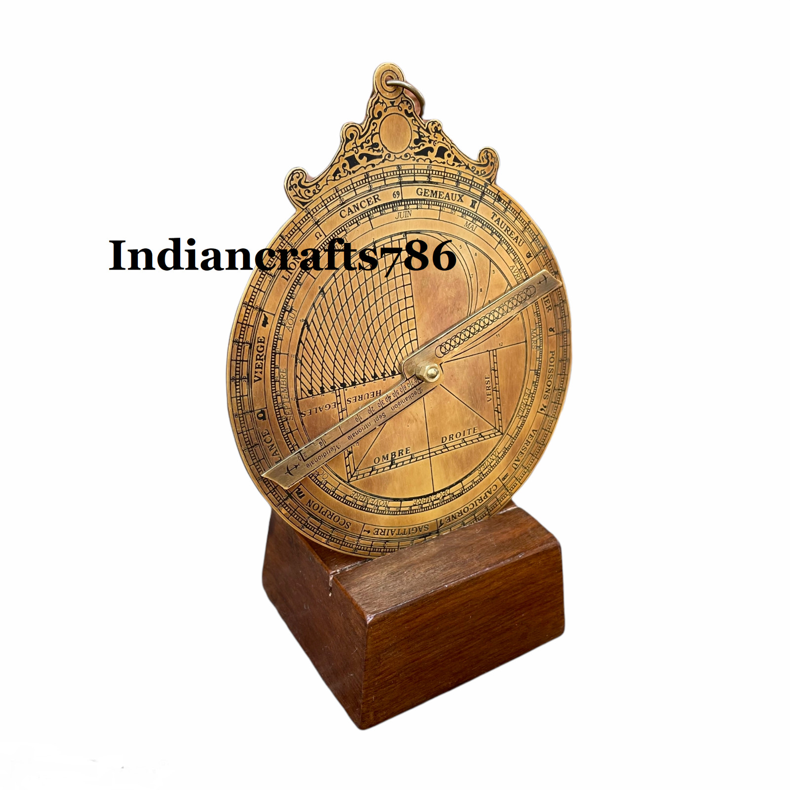 Antique Style Brass Astrolabe French Globe Navigation Maritime Astrological