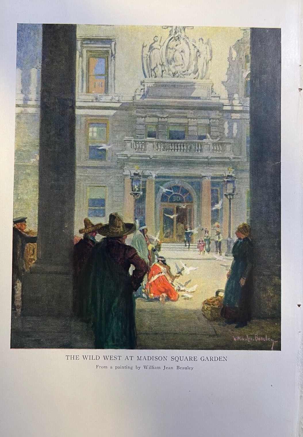 1919 Vintage Magazine Illustration Wild West Show at Madison Square Garden