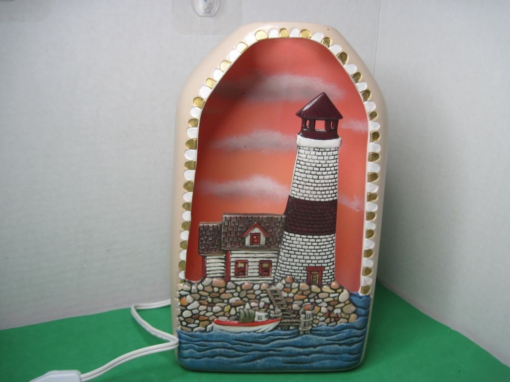 Ceramic Tabletop Coastal Lighthouse Custom (electric) Lamp Box