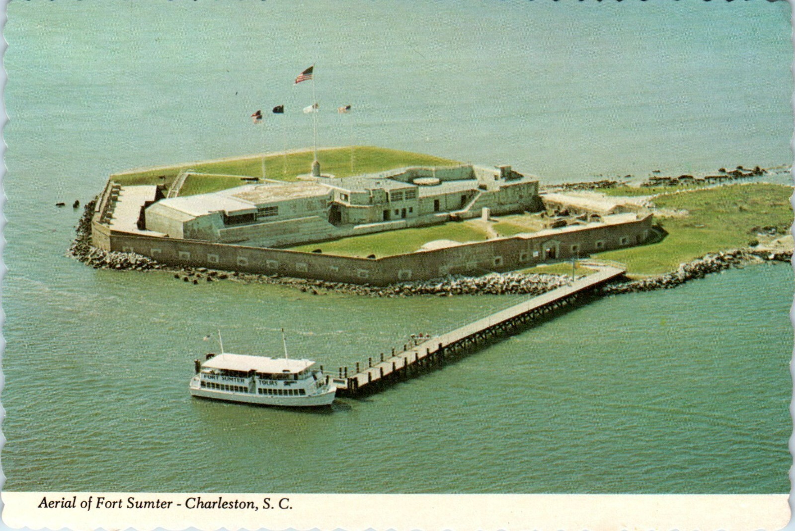 Aerial View Fort Sumter National Monument, Charleston, South Carolina Postcard