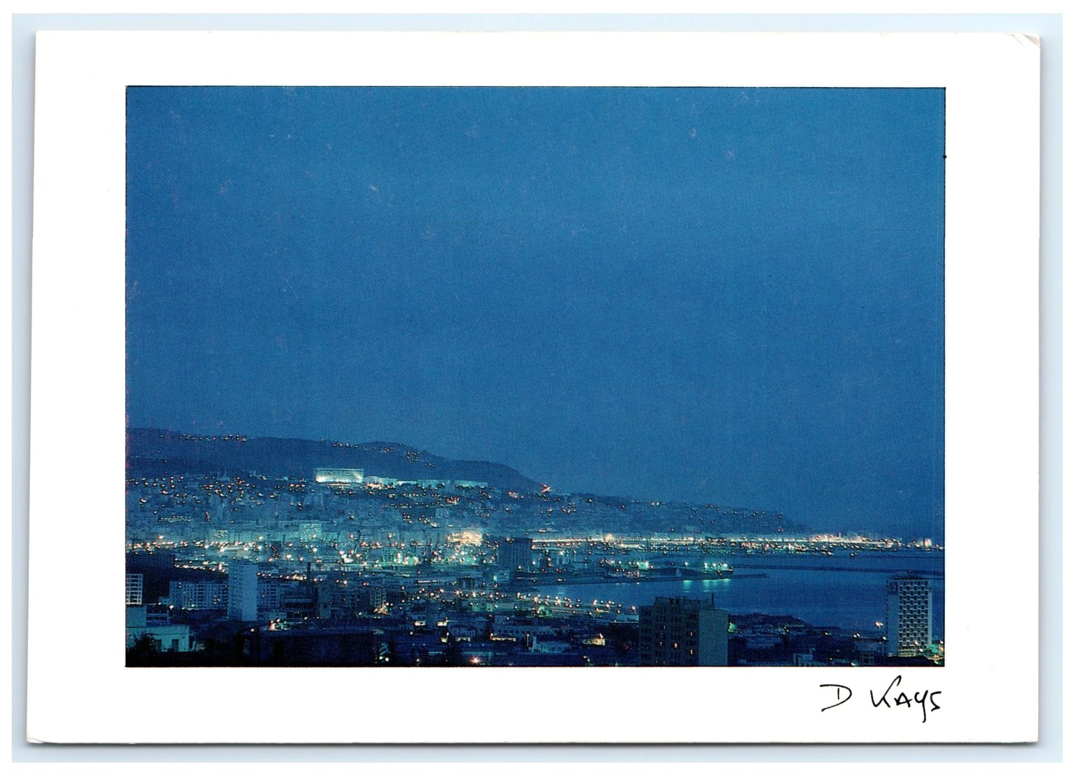 Vintage Harbor Hillside City Lights Algiers Algeria Nightscape Postcard Vintage Harbor Hillside City Lights Algiers Algeria Nightscape Postcard