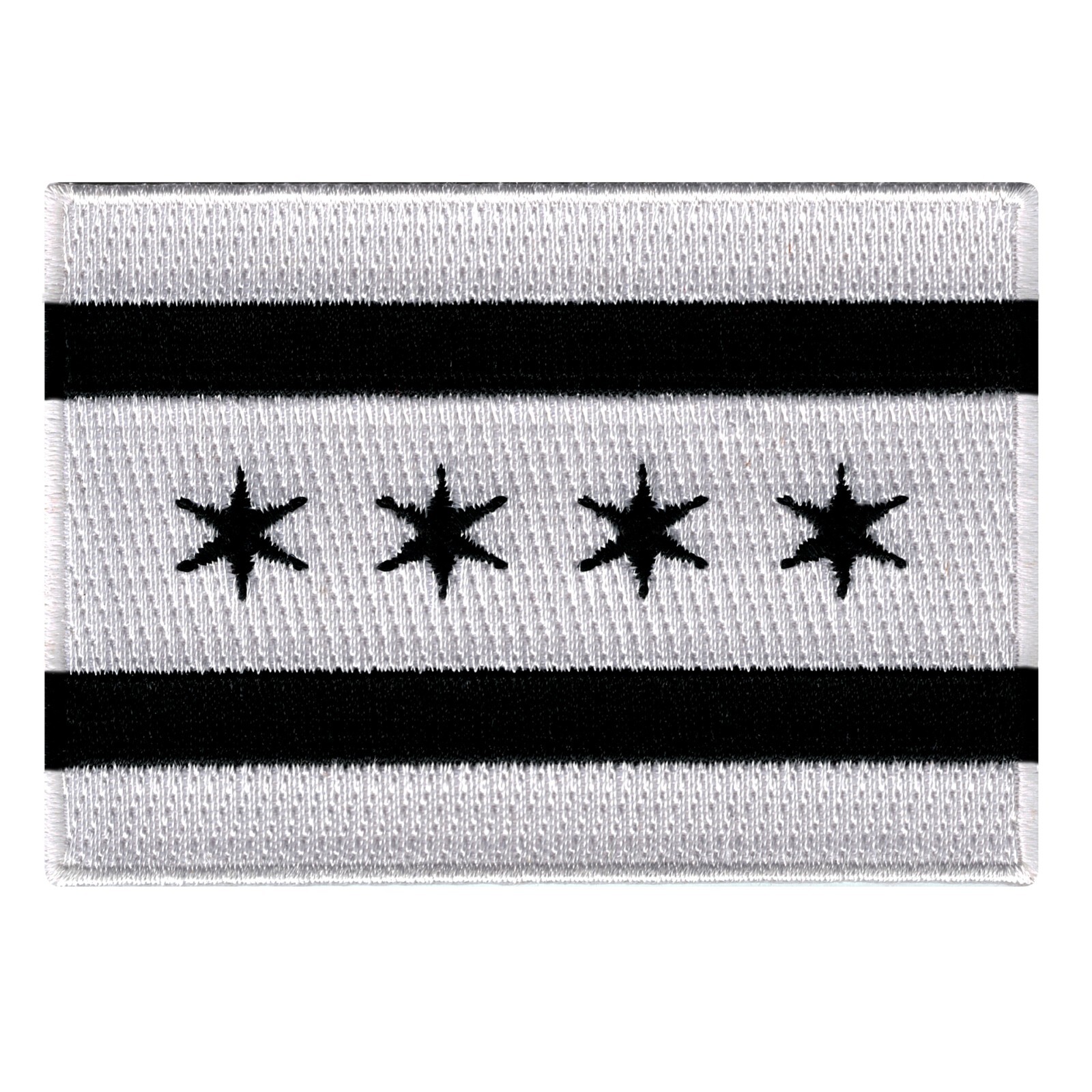 CHICAGO CITY FLAG embroidered iron-on BLACK PATCH EMBLEM ILLINOIS COOK COUNTY CHICAGO CITY FLAG embroidered iron-on BLACK PATCH EMBLEM ILLINOIS COOK COUNTY