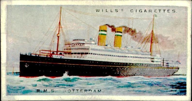 Antique 1920s RMS ROTTERDAM Will's Merchant Ships Of The World Cigarette Card