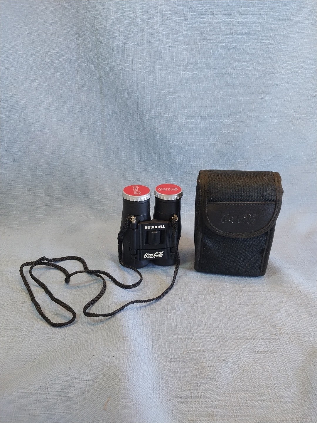 Vintage 1995 Bushnell Coca-Cola Bottle Shaped Binoculars 8x21  Case Papers NIB