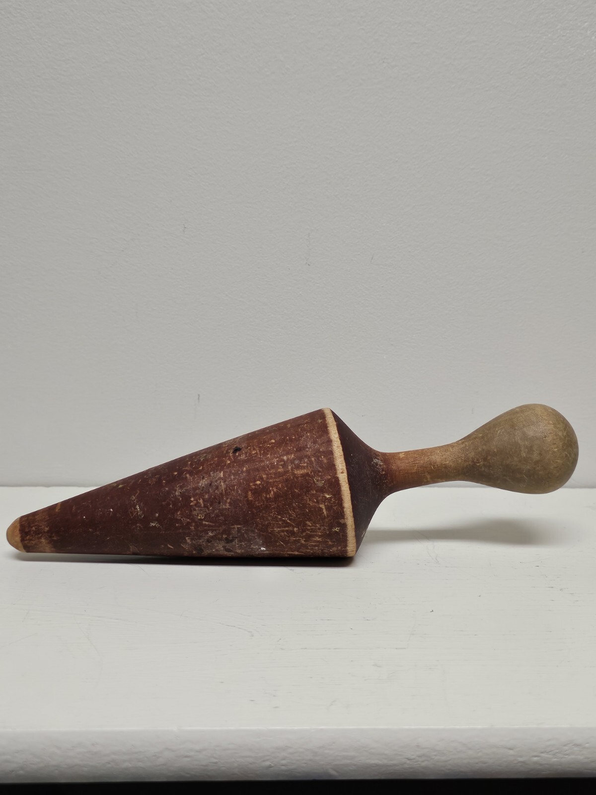 Vintage Primitive Solid Wooden pointed colander cone Masher/stomper/ Pestle 11\