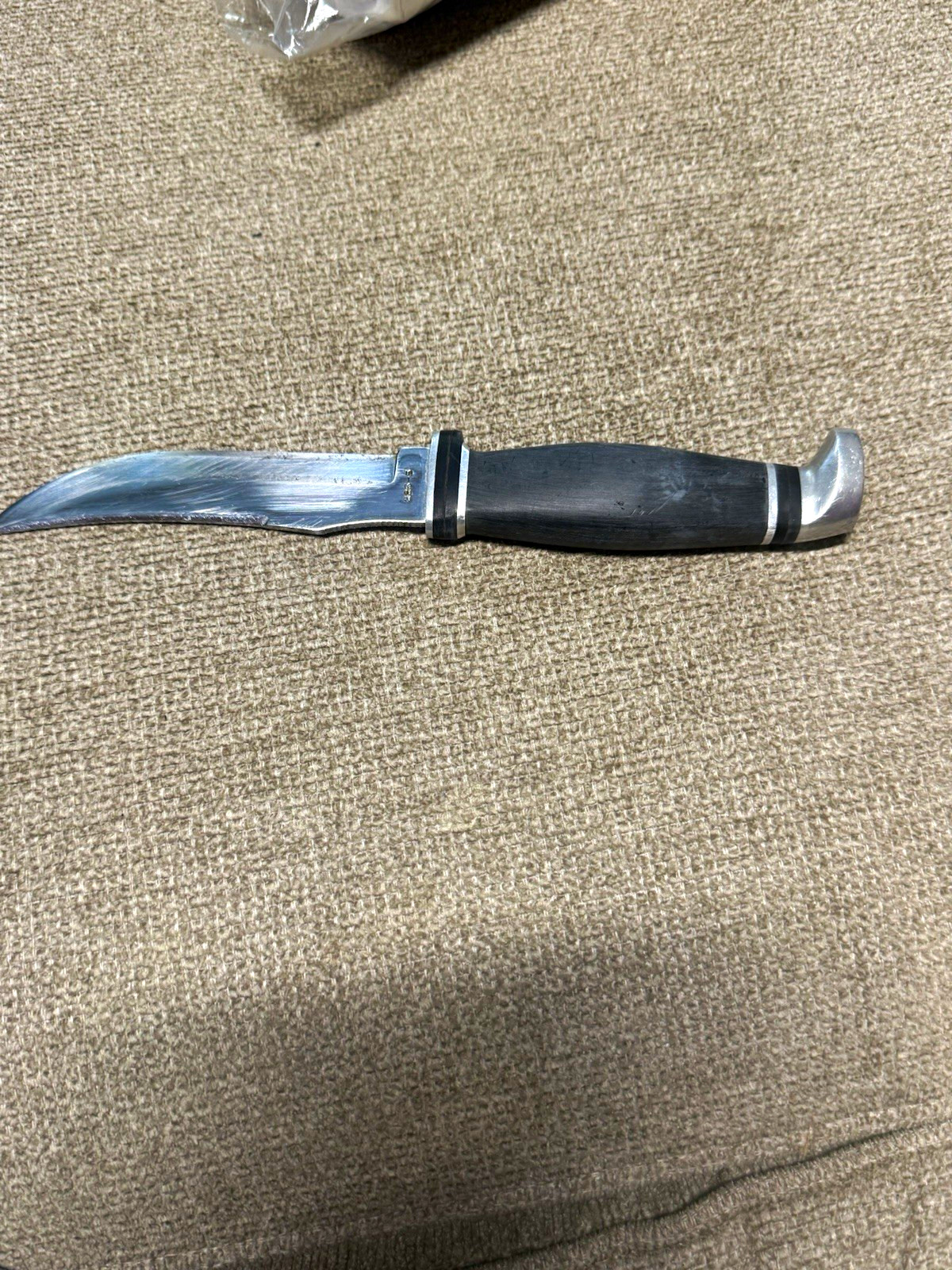 Vintage Case XX USA 223-5 Fixed Blade Hunting Knife Black Phenolic Handle 5