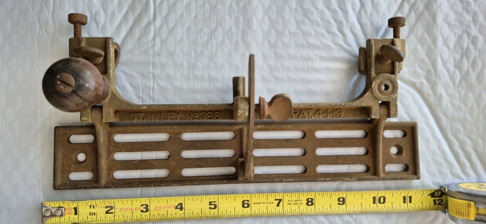 Vintage Stanley No. 386 Jointer Plane Fence, US PAT. 4-1-13