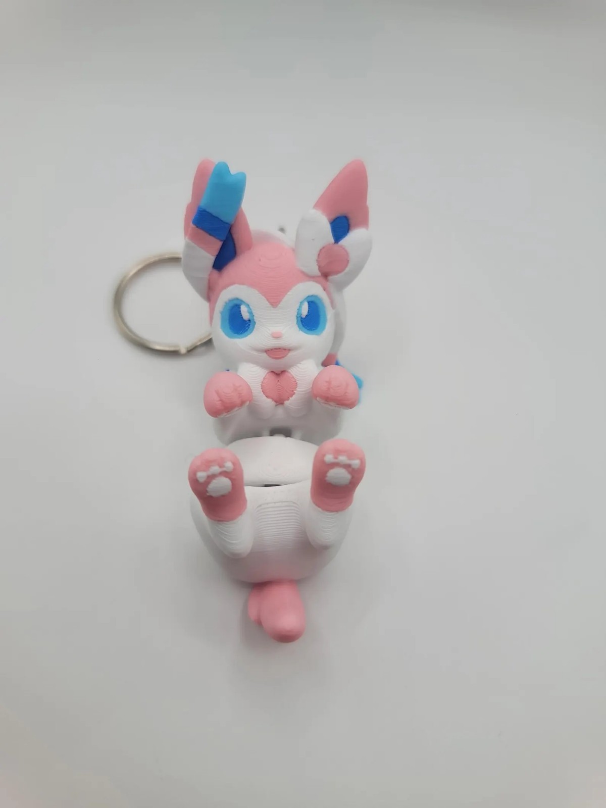Sylveon Flexi Keychain – 3D Printed Accessory | Cute, Articulated Kawaii Sylveon Flexi Keychain – 3D Printed Accessory | Cute, Articulated Kawaii