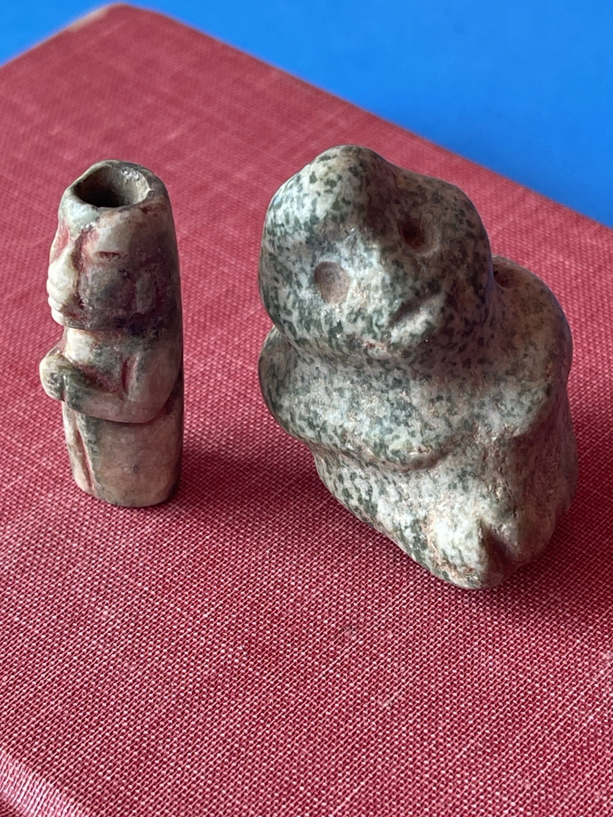 Pre Columbian   Mezcala Mayan Olmec  Two Green    Stone  pieces