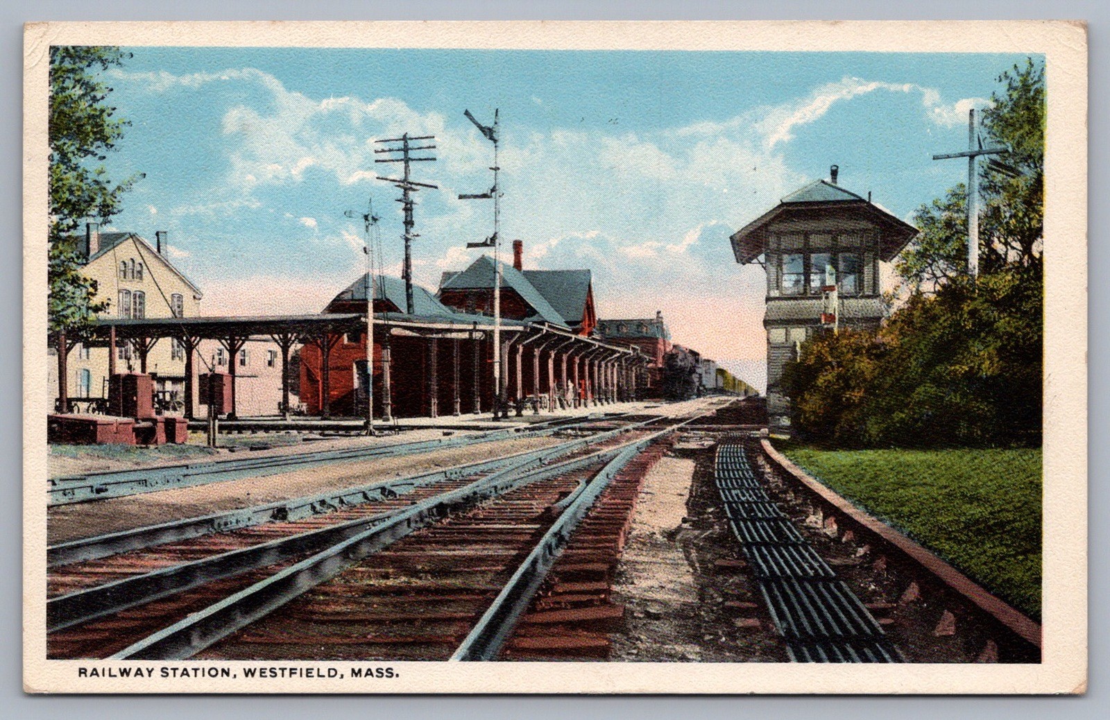 Railway Station Westfield MA Massachusetts Postcard O7