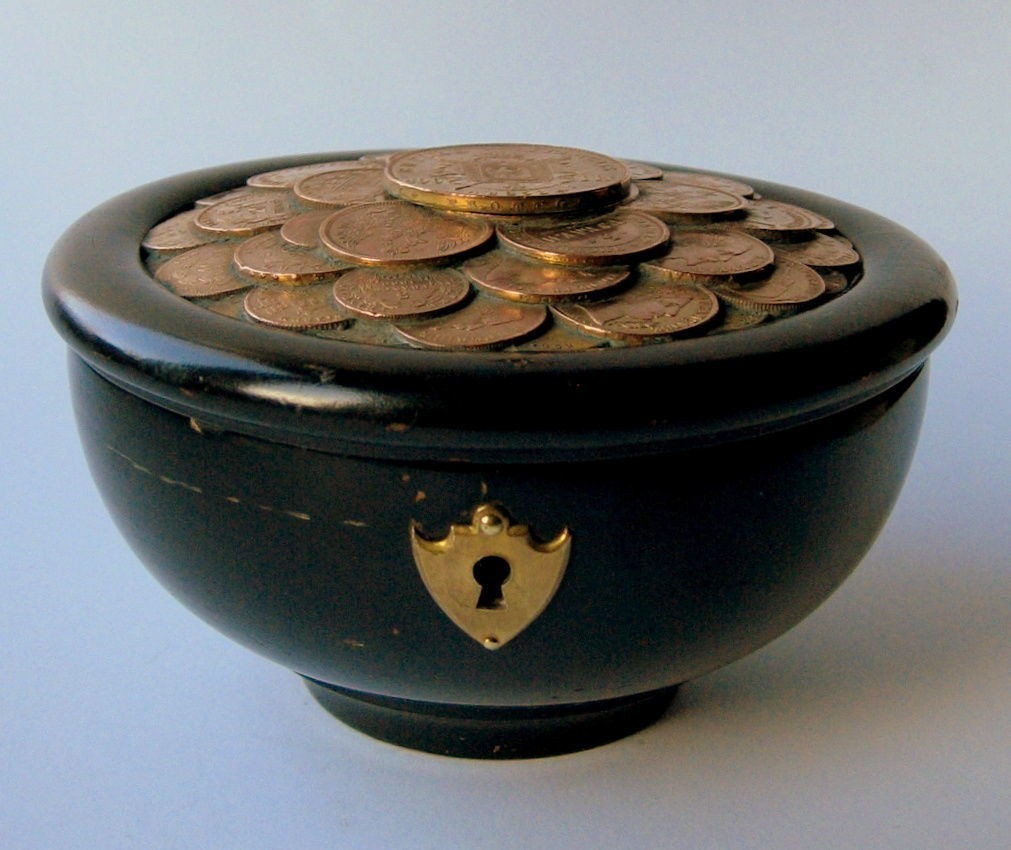 VINTAGE MONEY BOX LTE SPARDOSE ANCIEN TIRELIRE NAPOLEON III