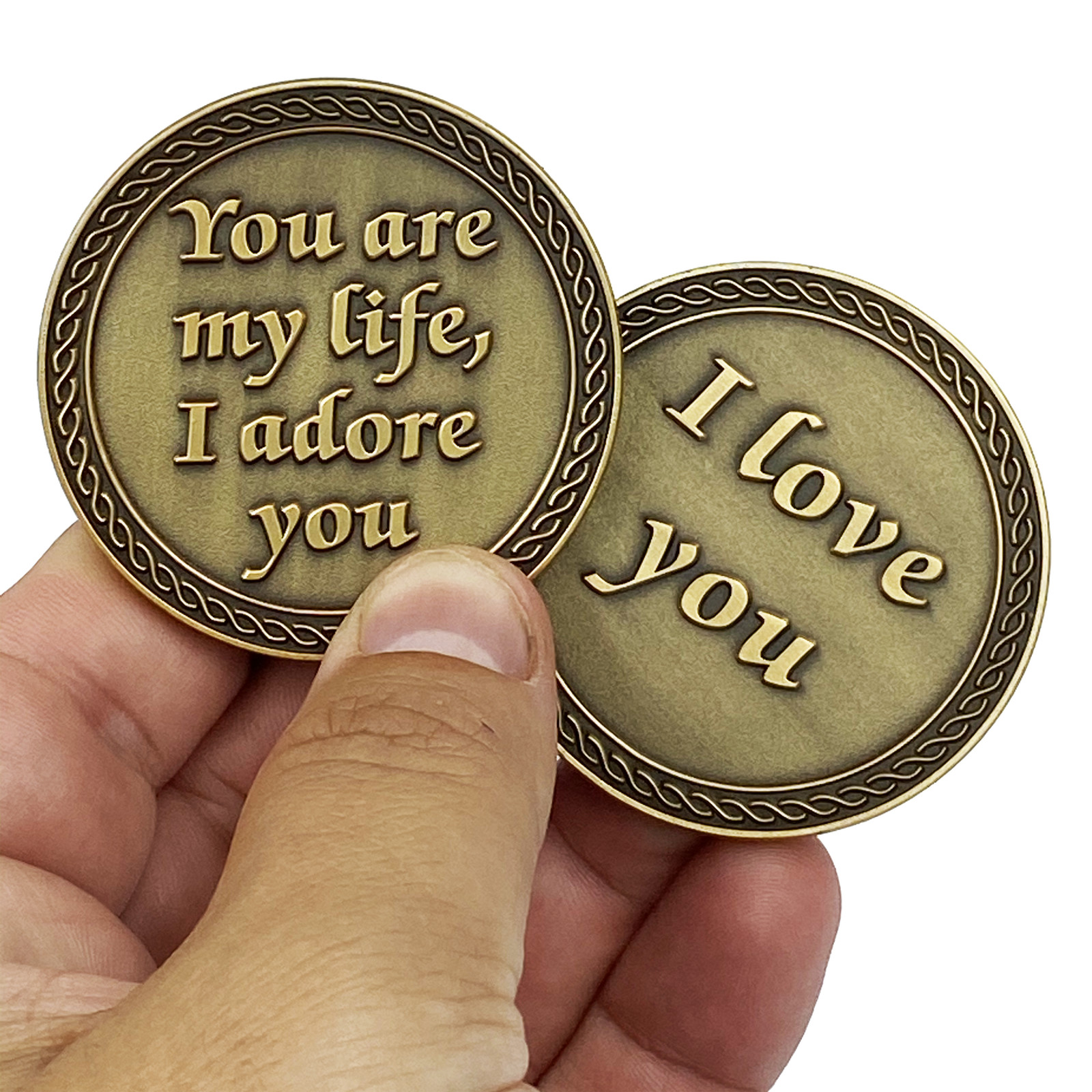 DL8-07 I Love You You are my Life, I Adore You Challenge Coin Valentine's Day An