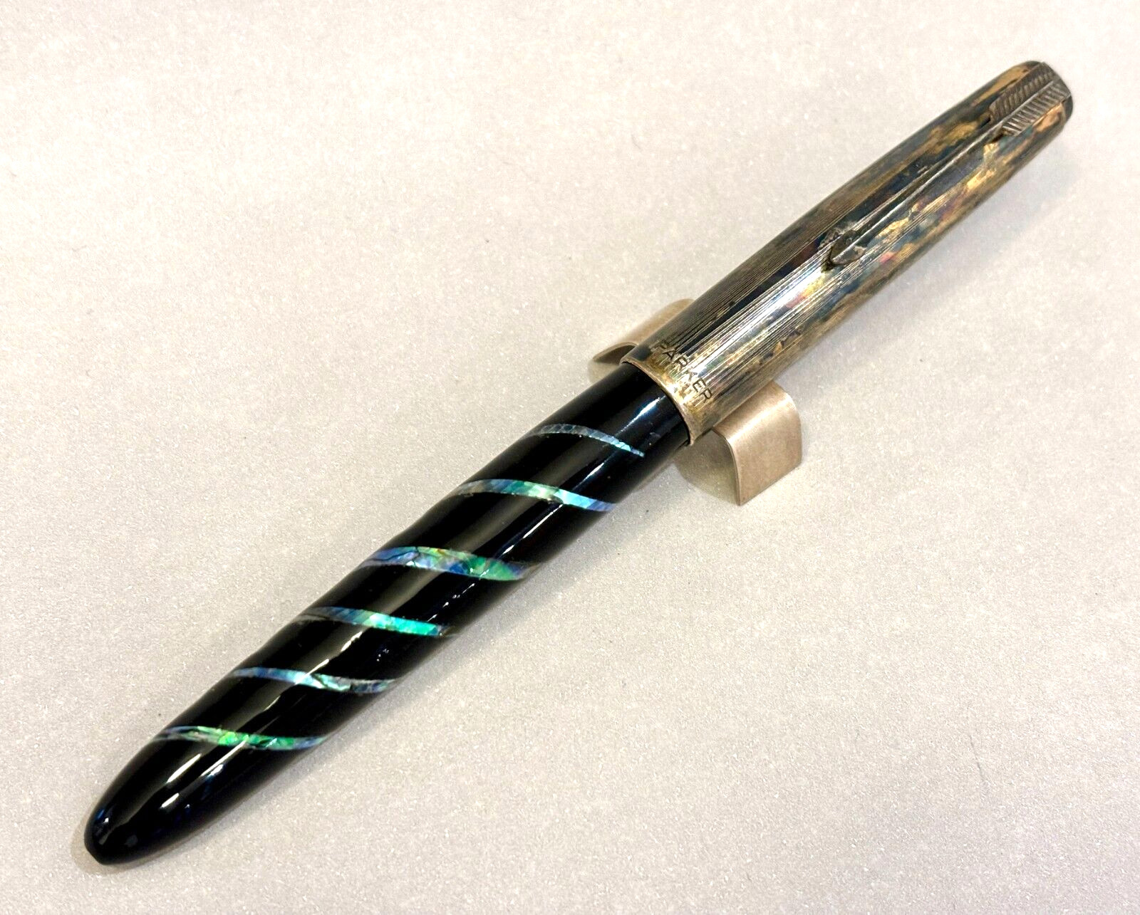 Raden Parker 51 Fountain Pen Mother of Pearl Spiral design + Custom Cap MS