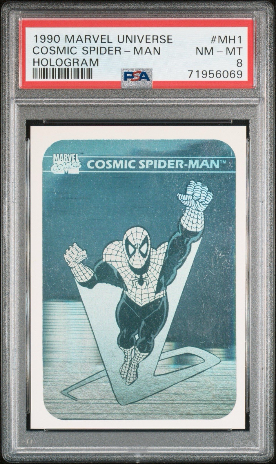 1990 Marvel Universe Cosmic Spider-Man Hologram PSA 8 1990 Marvel Universe Cosmic Spider-Man Hologram PSA 8
