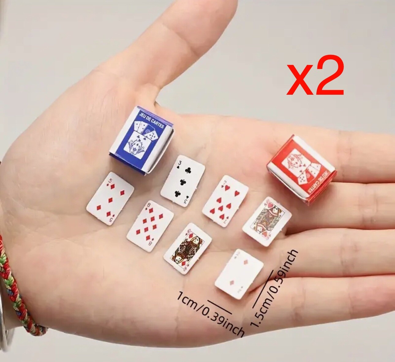 2 SETS Super Mini Playing Cards Gag Prank Coated Tiny Poker Card Decks LOT x2 2 SETS Super Mini Playing Cards Gag Prank Coated Tiny Poker Card Decks LOT x2