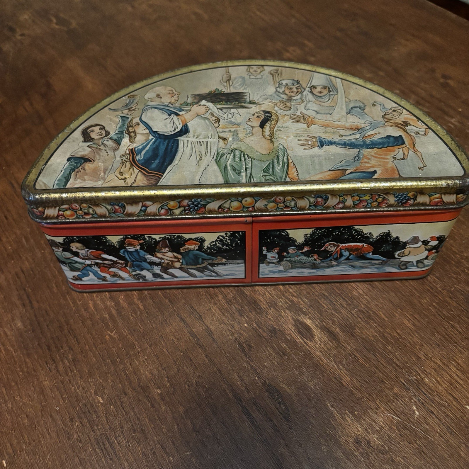 Antique - Early 1900s Fruit Cake Tin By Tindeco For United Biscuit Co