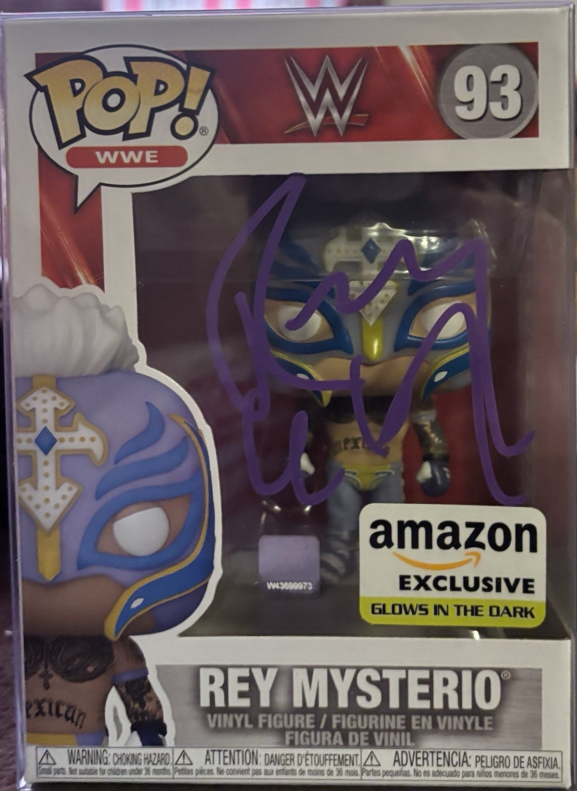 REY MESTYRIO Autographed Certified COA Funko Pop Vinyl Glow In The Dark  #93
