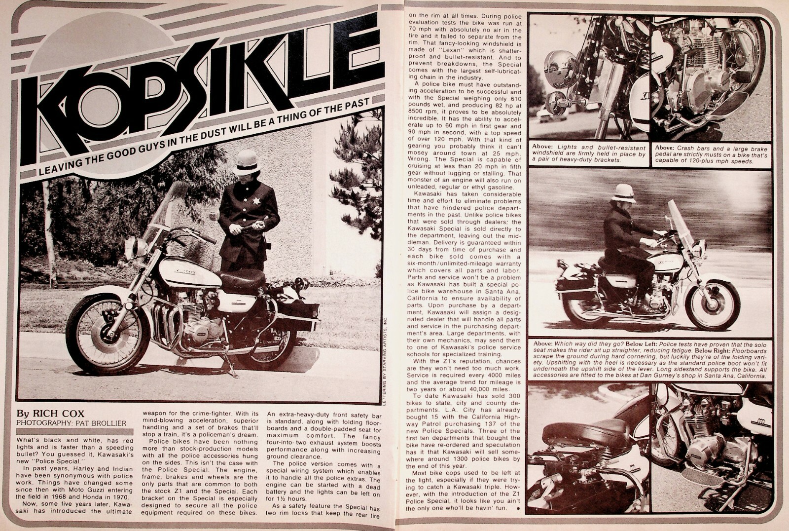 1975 Kawasaki Police Special - 2-Page Vintage Motorcycle Article 1975 Kawasaki Police Special - 2-Page Vintage Motorcycle Article