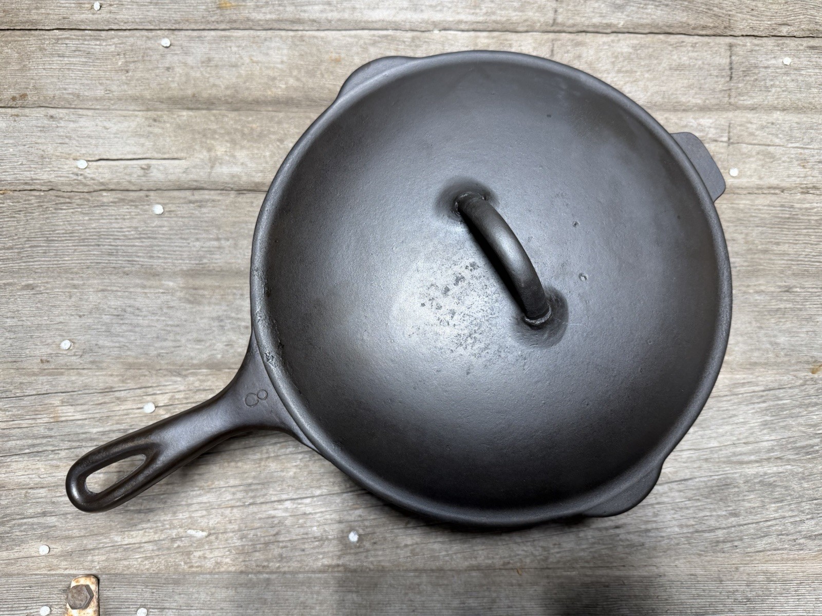 Vintage Vollrath Ware #8 Cast Iron Deep Skillet Chicken Fryer w/ Lid RESTORED