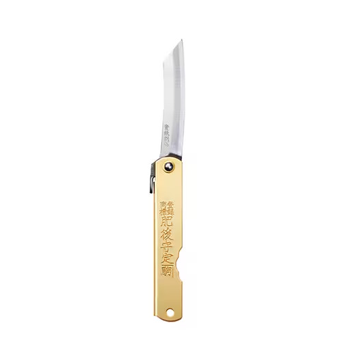 Nagao Kanekoma LOGOS x Higonokami Aogami Large Folding Knife Brass Handle NEW Nagao Kanekoma LOGOS x Higonokami Aogami Large Folding Knife Brass Handle NEW