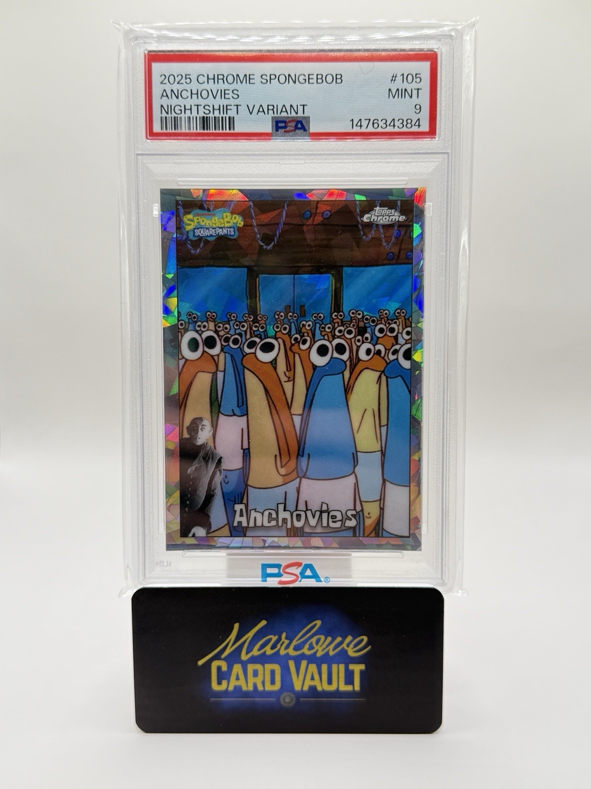 2025 Topps Chrome SpongeBob Anchovies Nightshift /25 PSA 9 Pop 2 🔥🔥