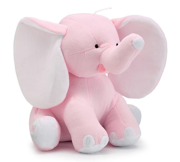 PINK ELEPHANT CAN MONOGRAM IN THE EARS