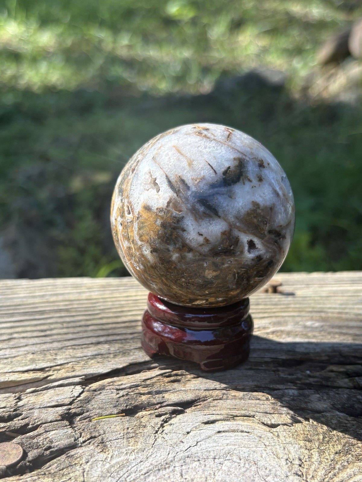 Natural Druzy Ocean Jasper Sphere- Beautiful 2.1” Ocean Jasper Crystal Ball
