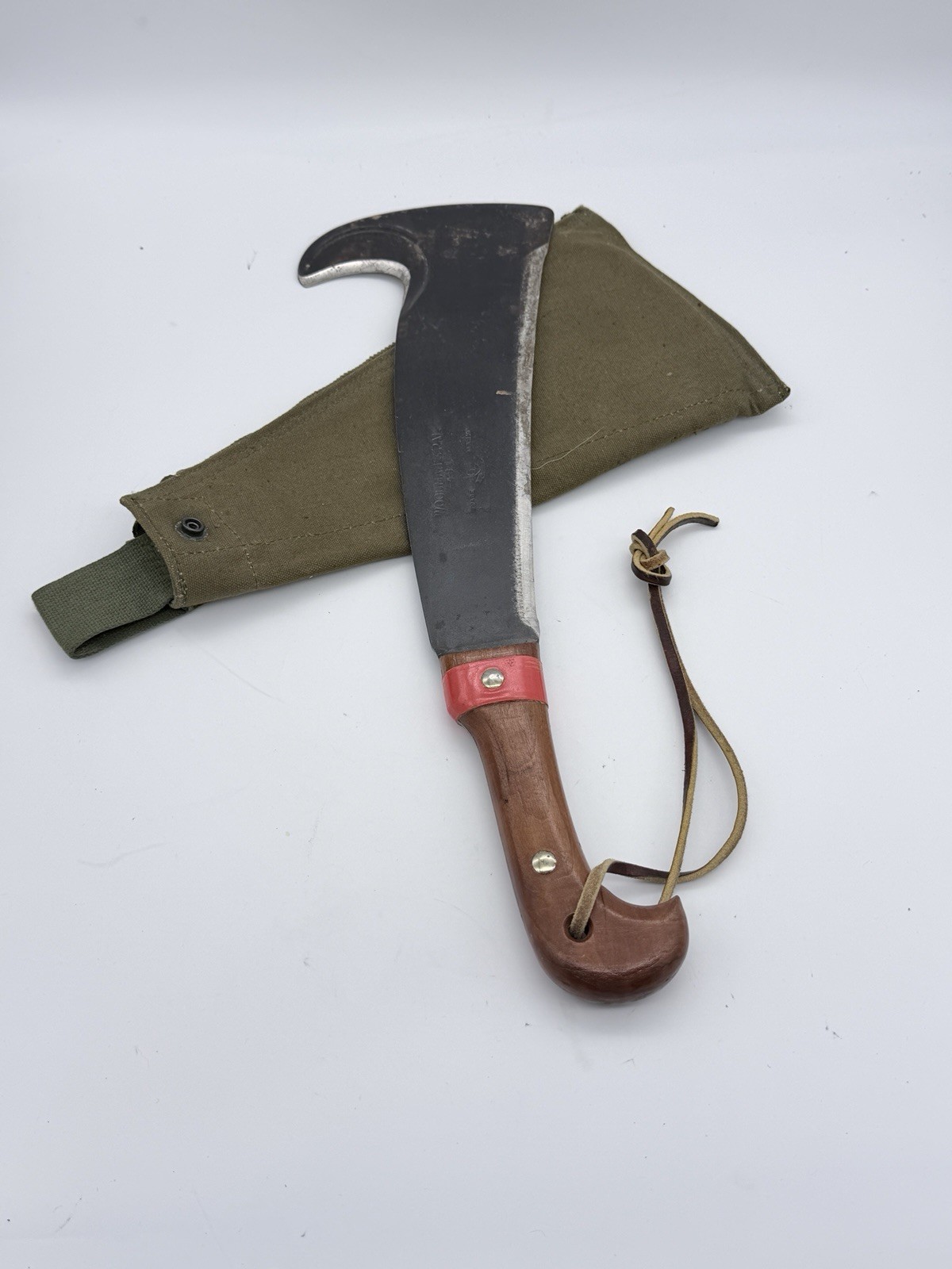 Vietnam War Woodman’s Pal 481 Full Tang Sheath & stone with issue# all original