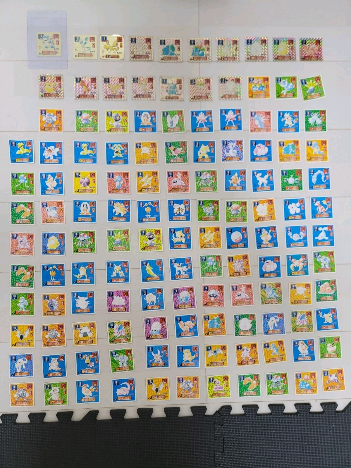 Vintage Pokemon Amada Saikyo Seal Retsuden Stickers Lot of 128 Retro Japan